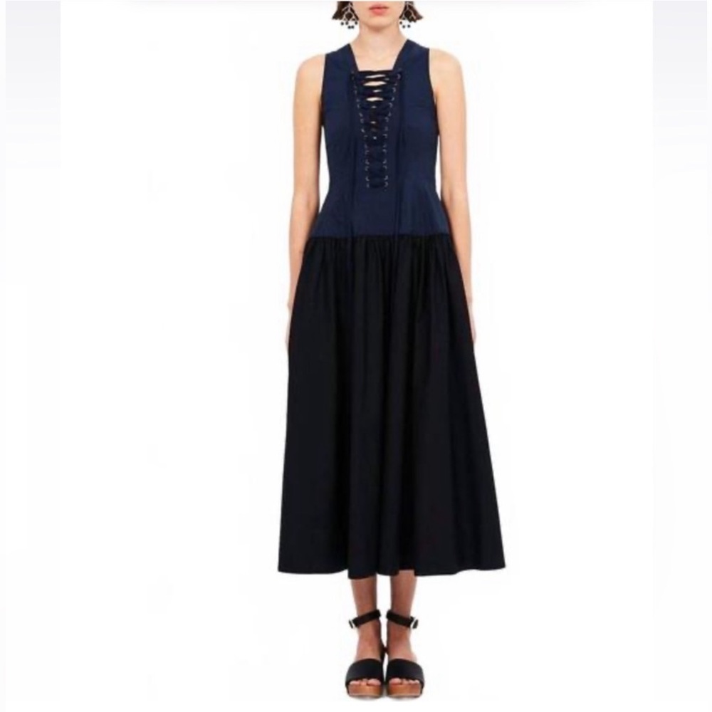 ULLA JOHNSON denia dress in twilight colorblock Sz 8